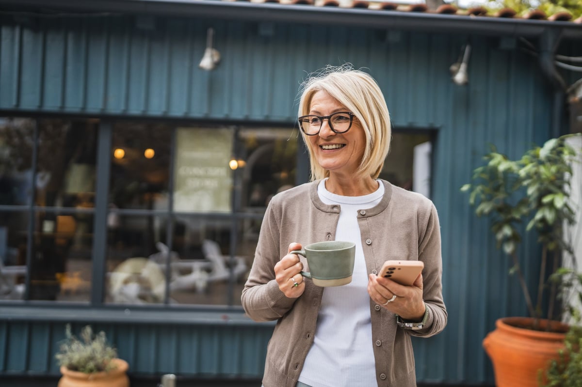 A guest enjoying coffee on a relaxing break